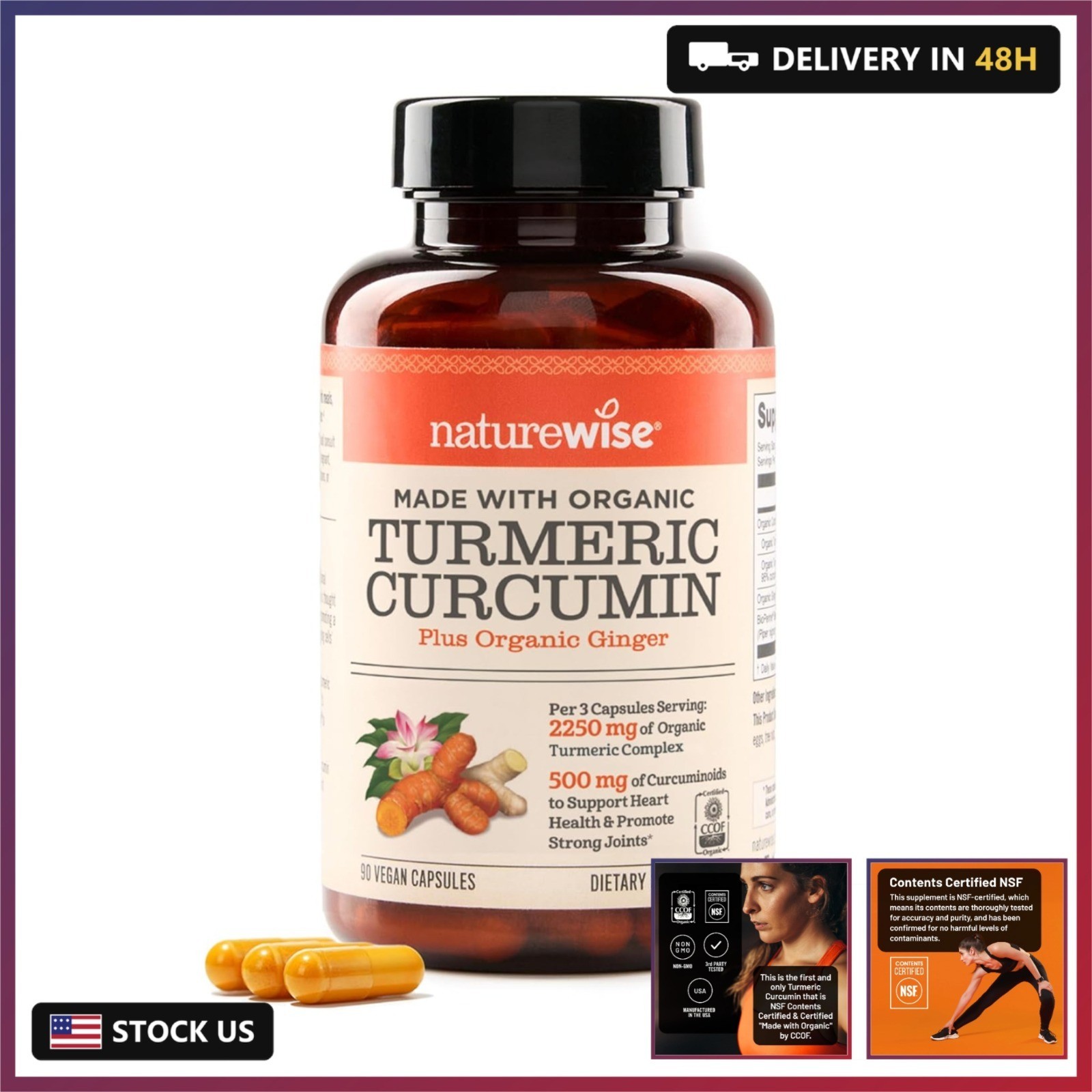 NatureWise Turmeric Curcumin 2250mg – Advanced Absorption from 95% Curcuminoids