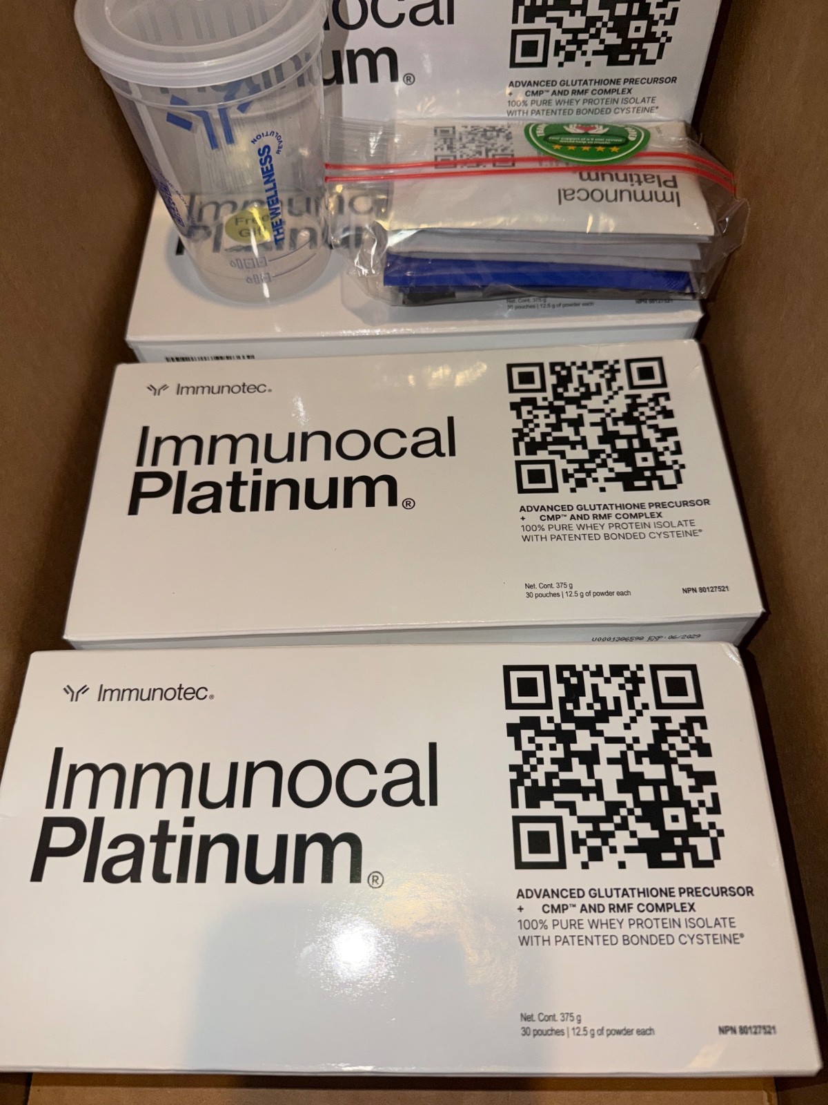 4 boxes Immunocal Platinum w CMD& RMF 4 Boxes expires 1/2028+cup+extras