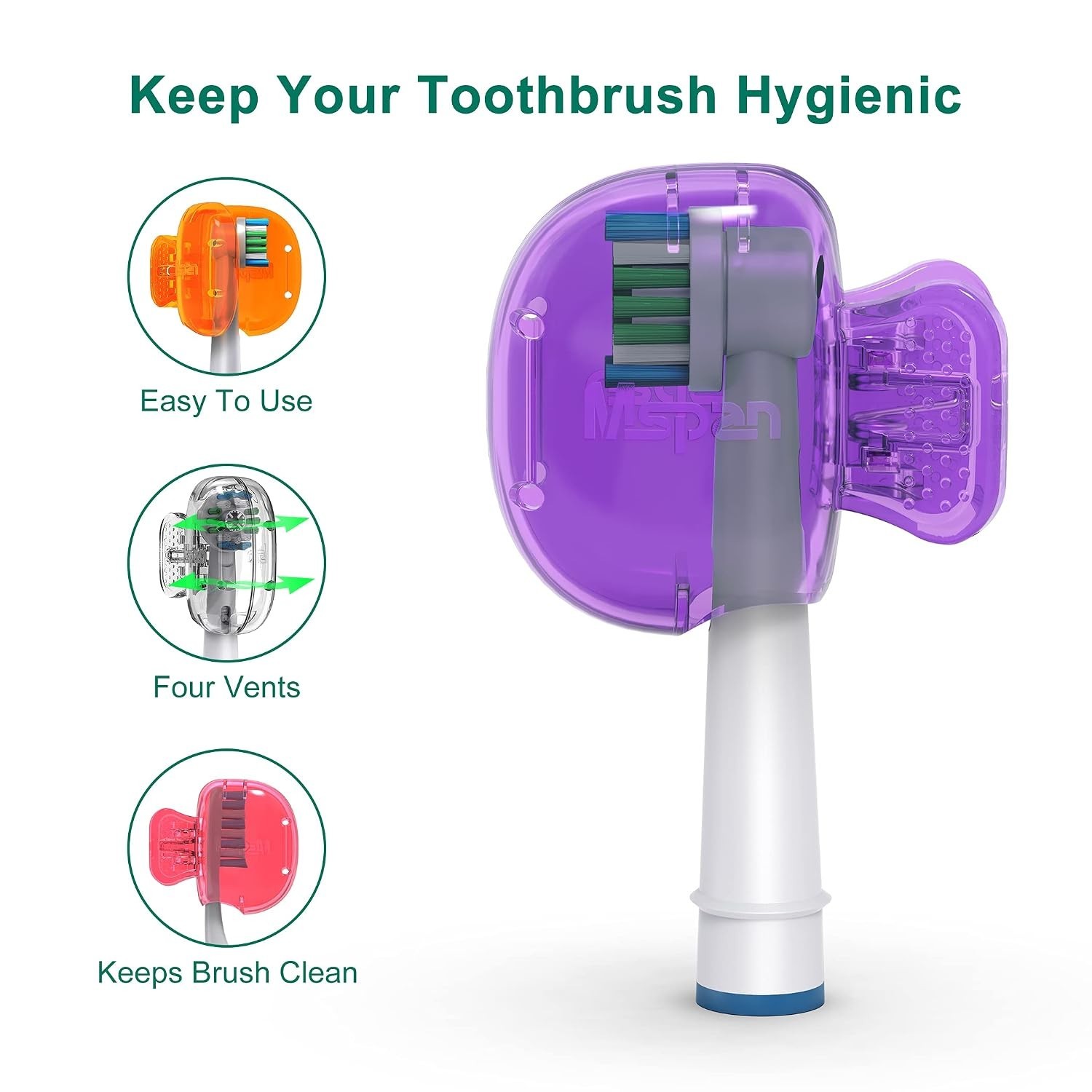 Colorful Toothbrush Cap Set – Protects, Dries & Organizes Your Brush Heads