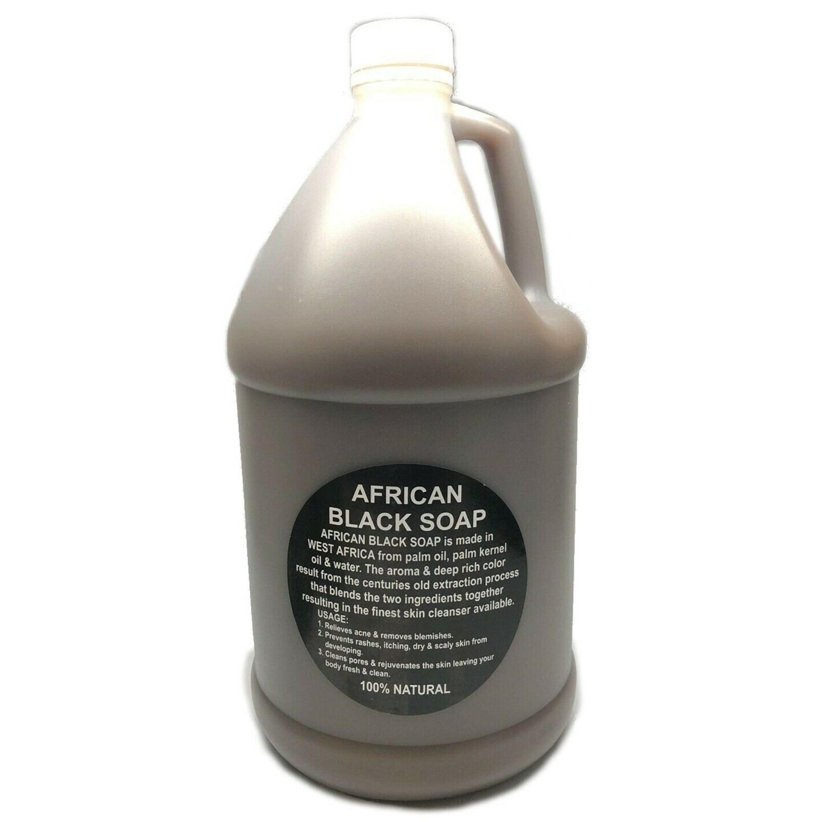 2 PACK – Liquid Raw African Black Soap 1 Gallon Natural Organic Body Face Wash