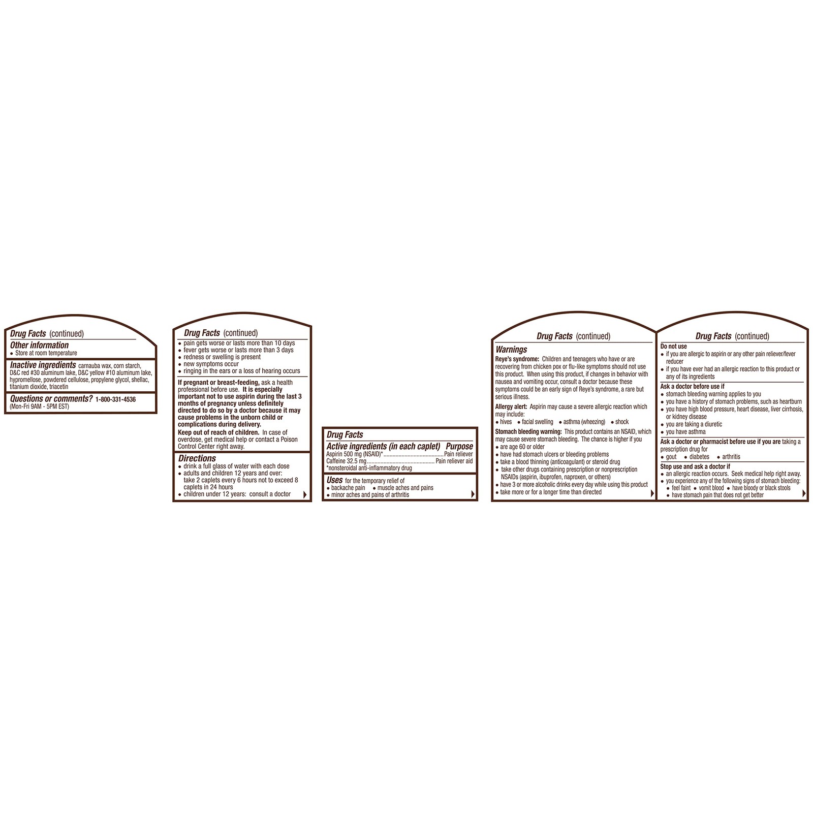 Bayer Back & Body 500mg Aspirin Plus Caffeine 200 Count (Pack of 1), White