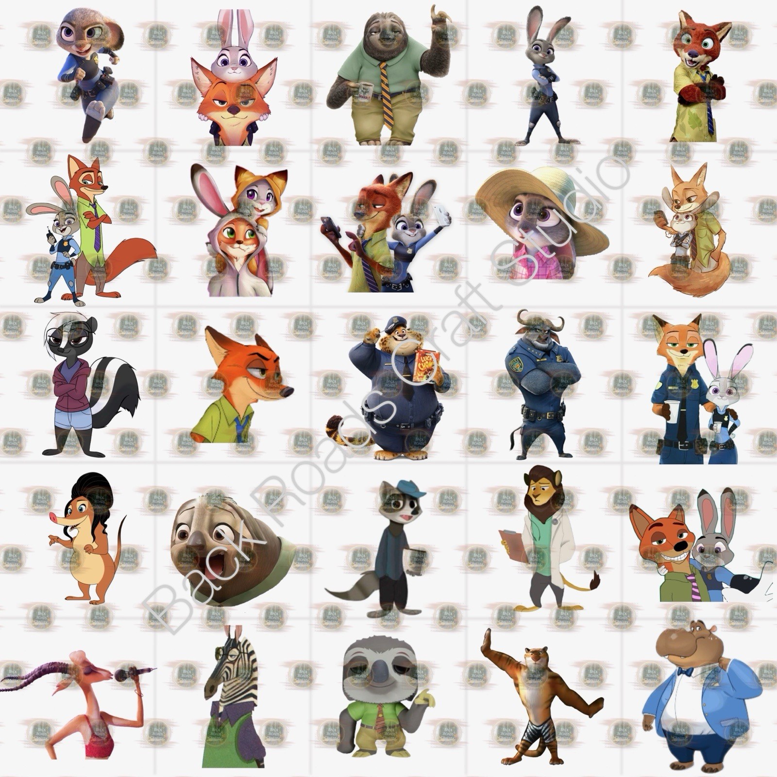 Zootopia Cartoon Waterslide Finger Nail Decals Instructions set of 50 Bonus JS