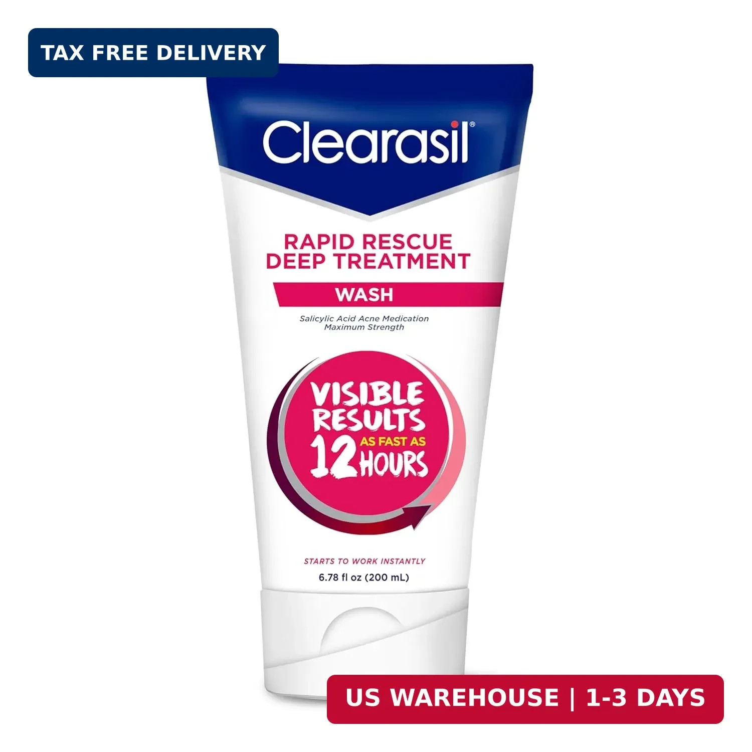 Clearasil Rapid Rescue Deep Treatment Acne Face Wash, Maximum Strenght with 2% S