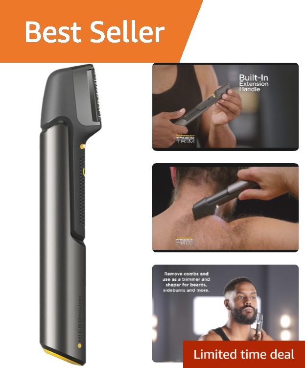 Battery-Powered Titanium Hair Cutting Tool with Extendable Arm for Home Grooming