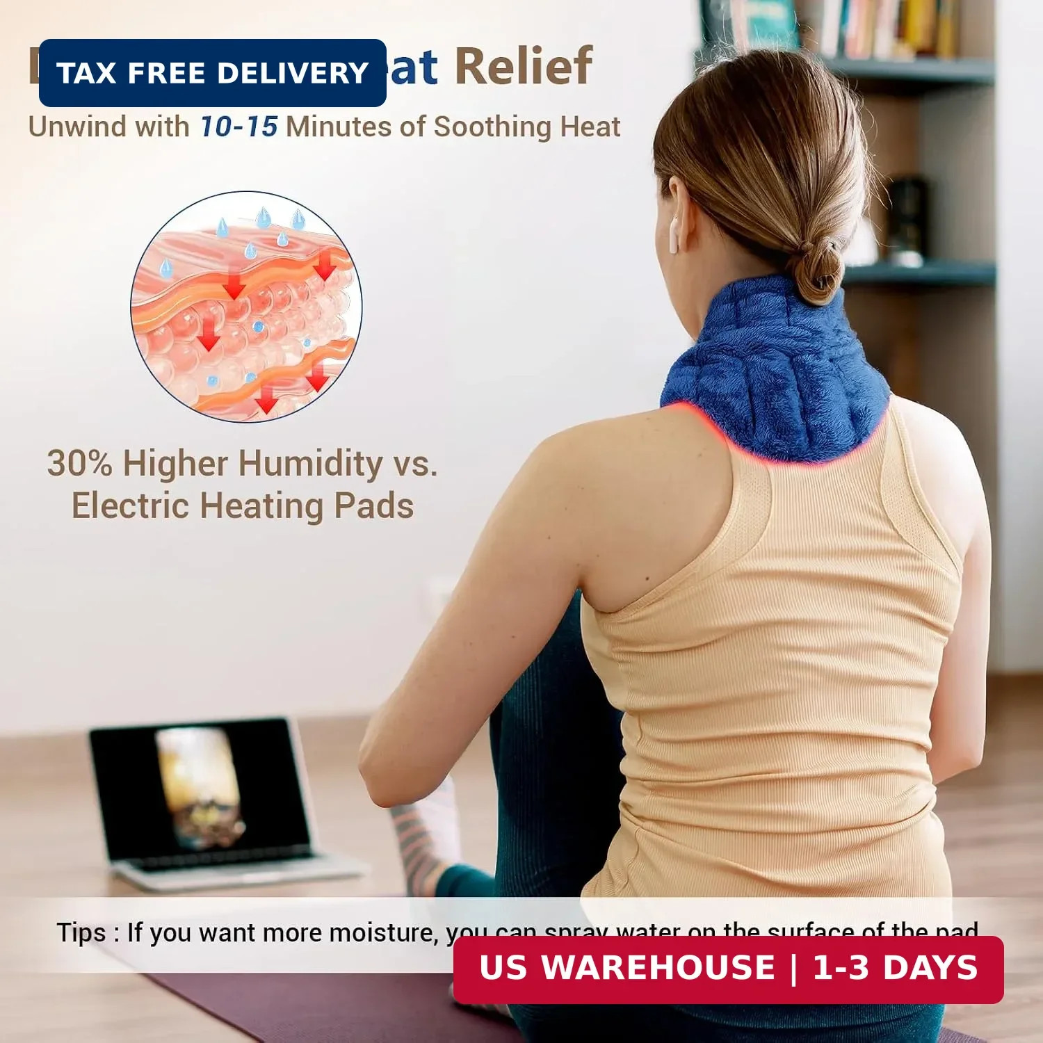 Comfytemp Microwavable Heating Pad for Neck Shoulders, FSA Eligible HSA, 33″×4″,