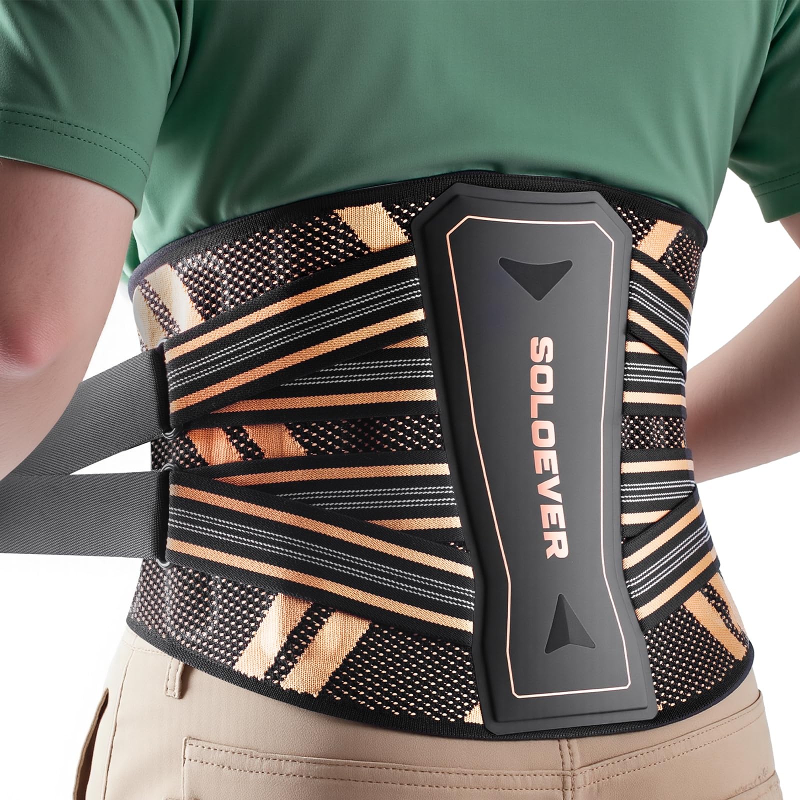 Ultra Breathable Back Brace for Lower Back Pain Relief,Medical Grade & Copper…