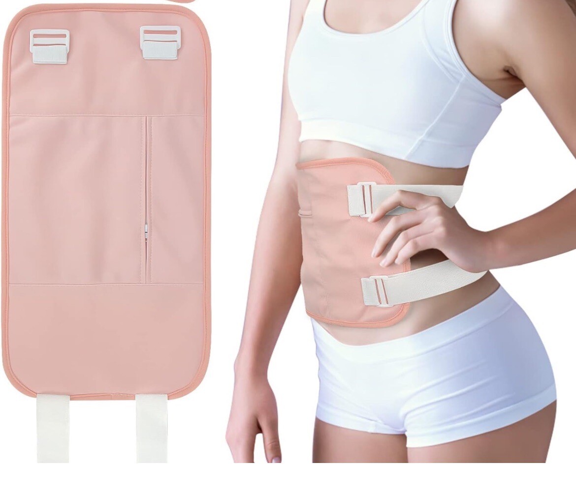 1pc Pink Castor Oil Pack Wrap for Waist ONLY W Zipper Adjustable Liver Detox