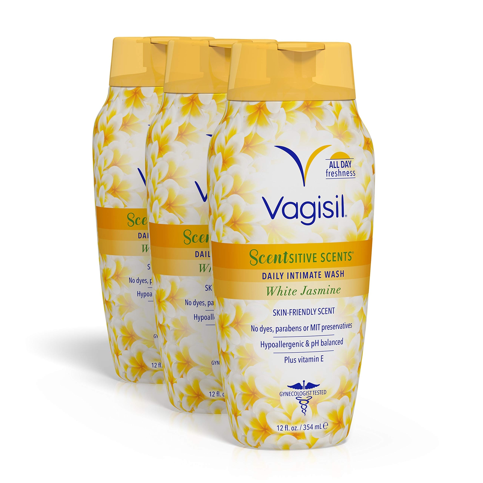 Vagisil White Jasmine Intimate Wash Pack of 3 12 Fl Oz Hypoallergenic Formula