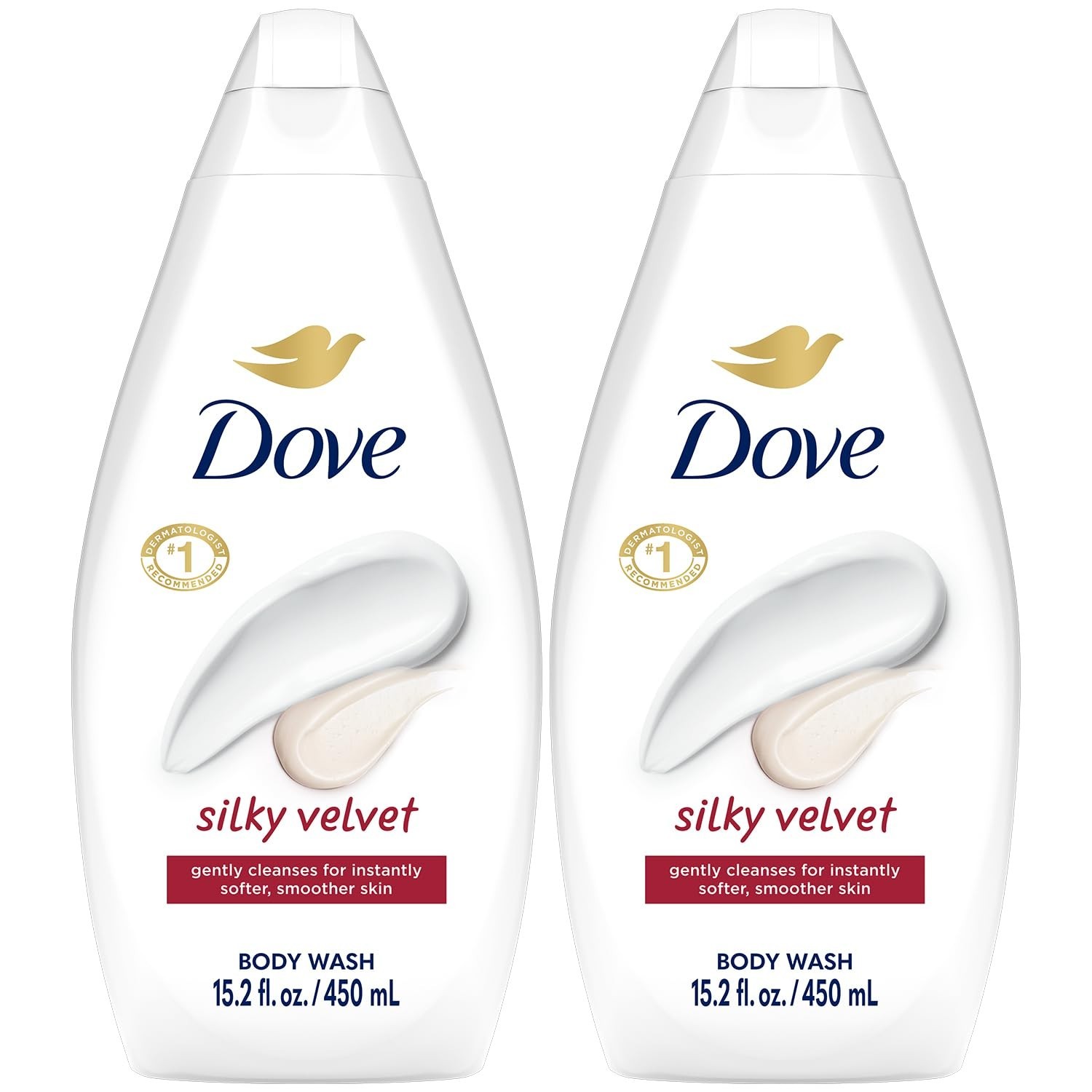 Dove Body Wash, Silky Velvet 2-Pack for Smooth, – for Soft Skin, 15.22 Oz Each