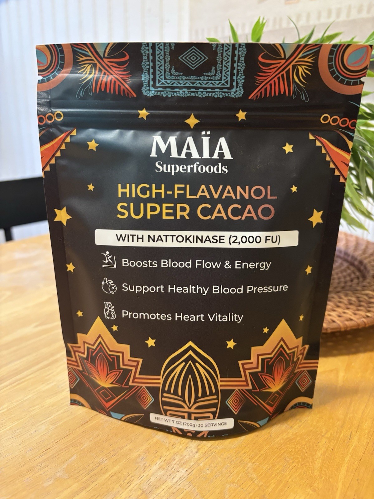 MAIA High-Flavanol Super Cacao with NATTOKINASE 7oz 30 servings