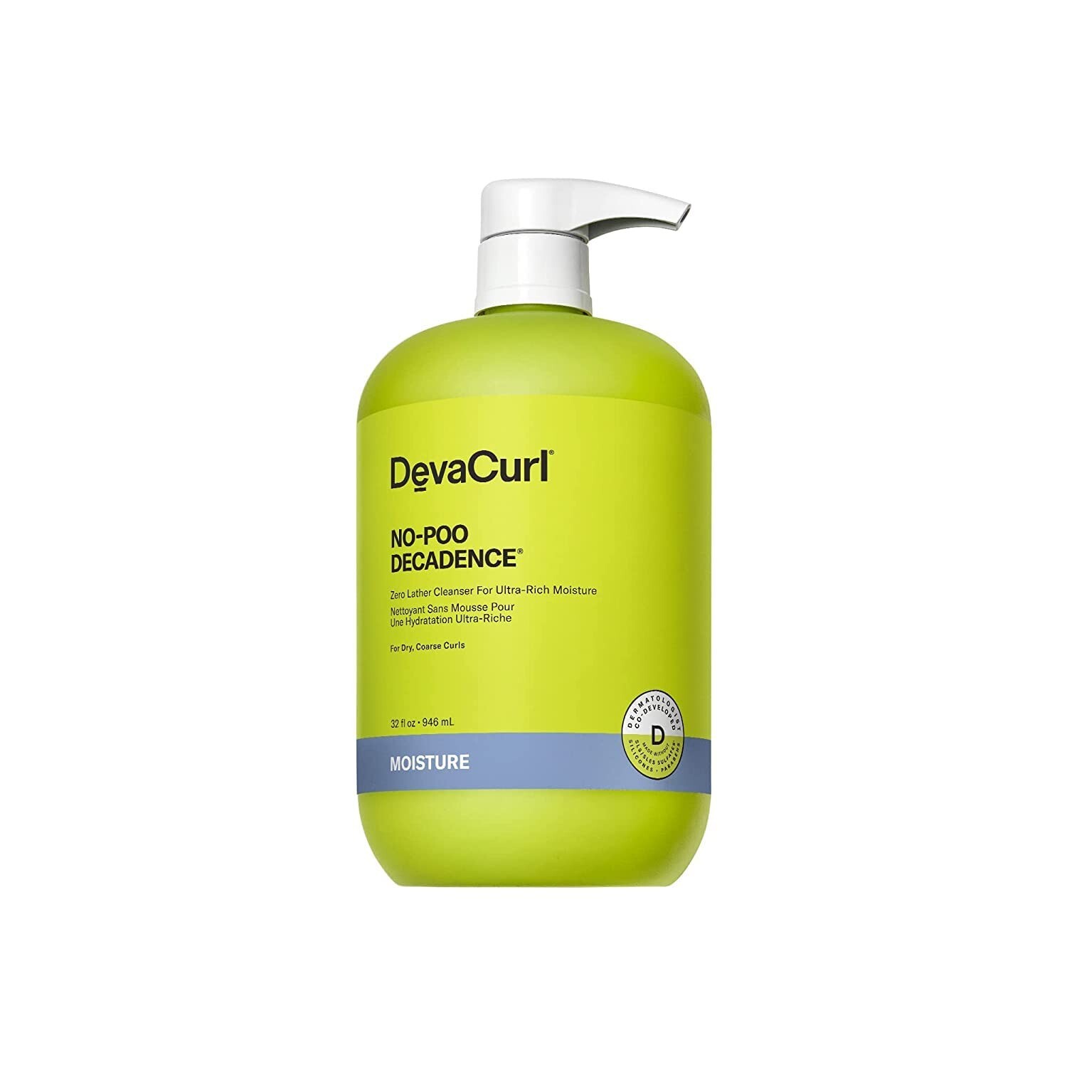 DevaCurl No-Poo Decadence Zero Lather Cleanser for Ultra-Rich Moisture 32 fl oz