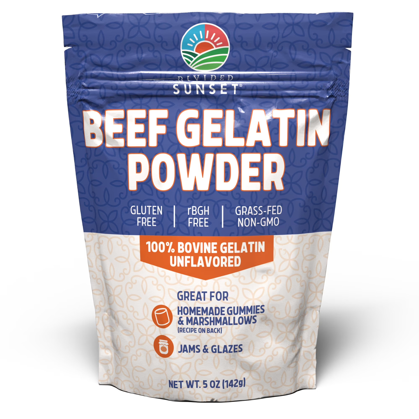 Divided Sunset, Unflavored Beef Gelatin Powder, 5 oz (142 g) Free Shipping