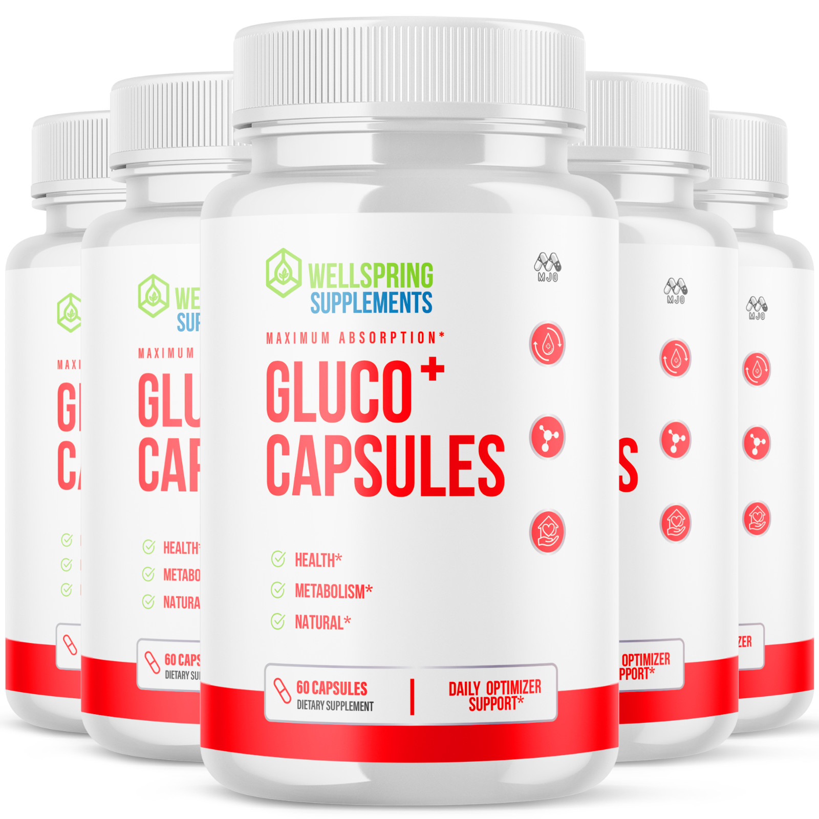(5 Pack) Gluco+ Advanced Support Blood Sugar Supplement Gluco + 300 Capsules