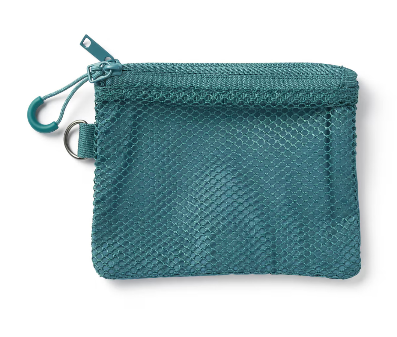 MUJI polyester double zipper case S size 10 x 13.5 cm green