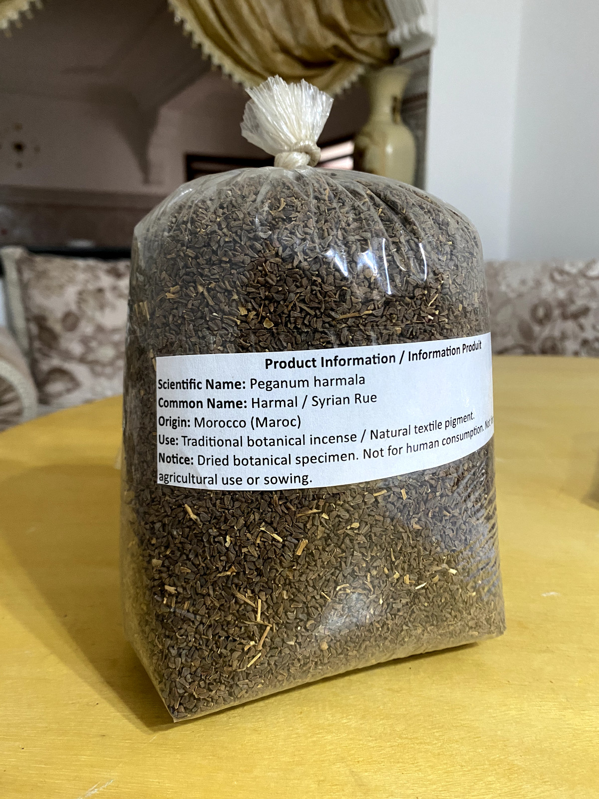 Harmala Seeds 500g – Peganum Harmal, Lahouri Wild 1.1 lbs, Isband Hindi – حرمل