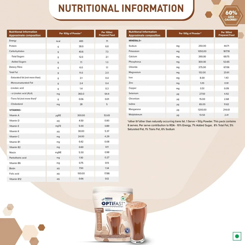 Optifast Healthy Meal Replacement Shake for Weight Management Chocolate Flavour