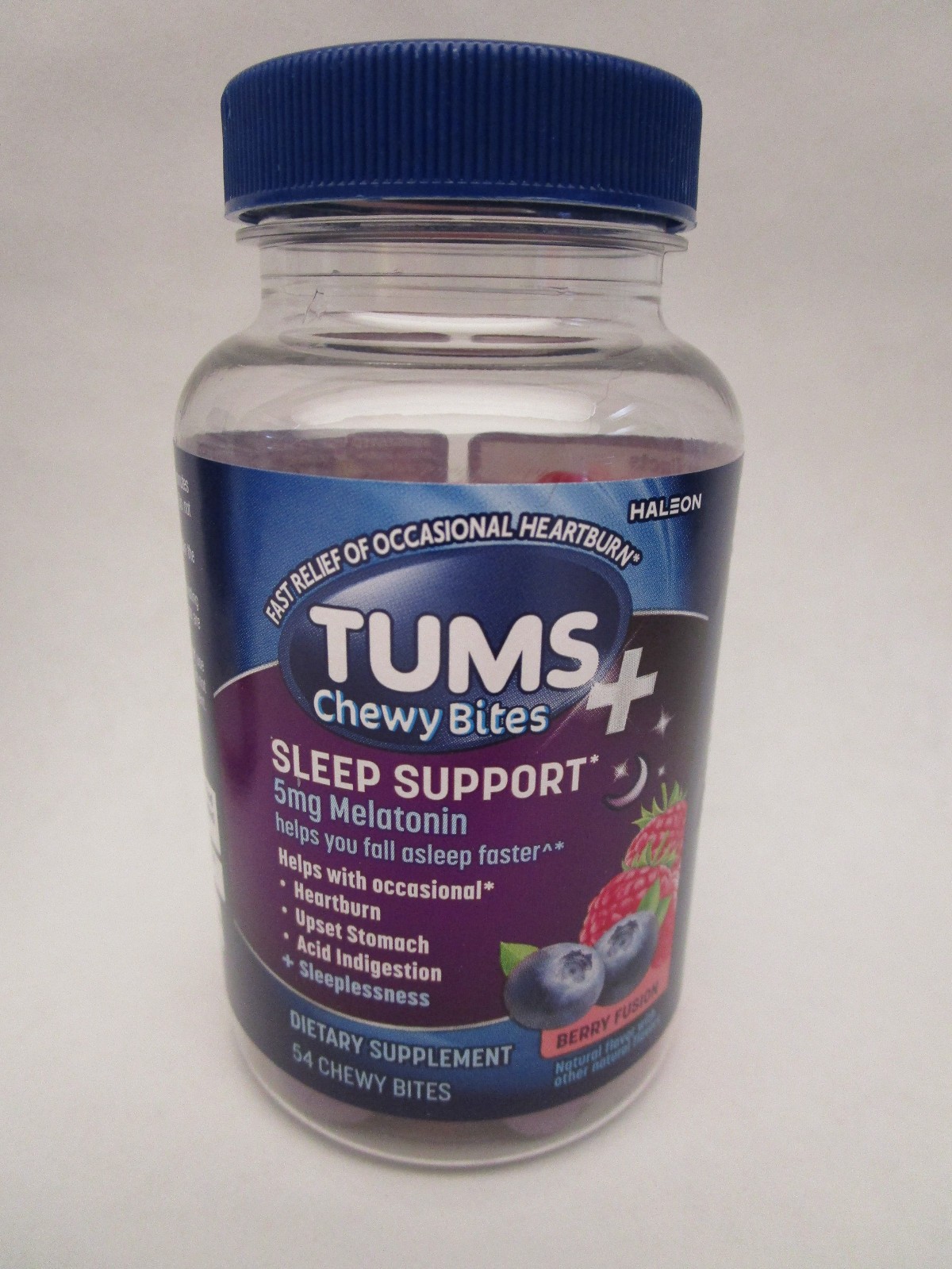 TUMS Heartburn Plus Sleep Support Chewable Dietary Berry Fusion 5mg Melatonin