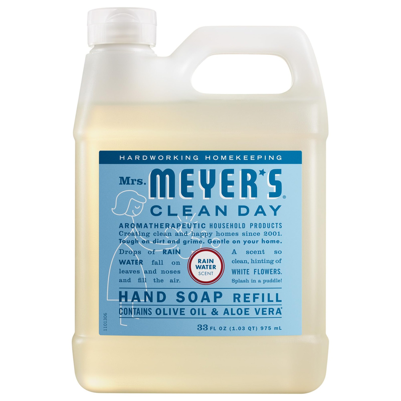 CLEAN DAY Hand Soap Refill, Rain Water Scent, 33 Fl Oz Bottle