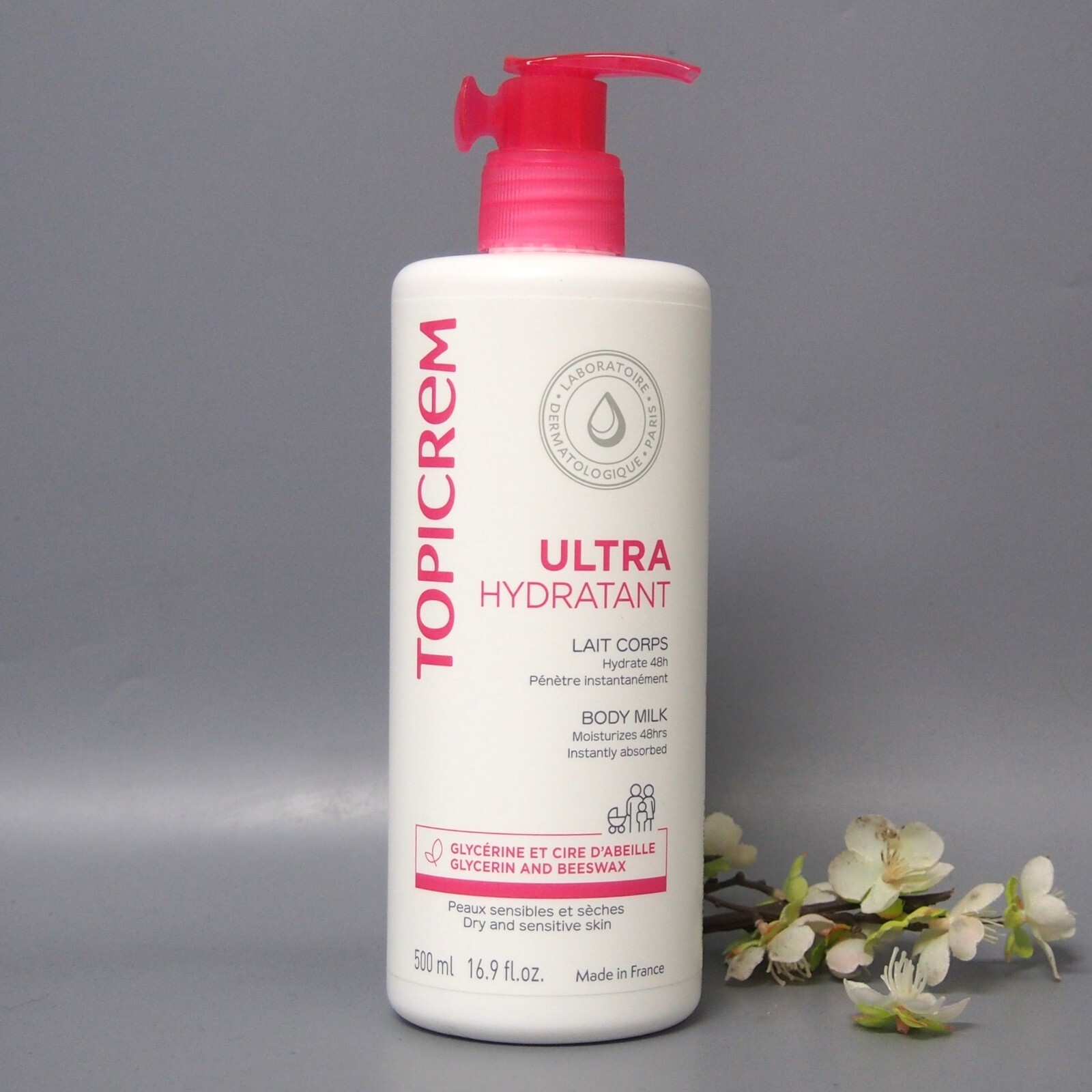 KIT Topicrem Ultra Moisturizing Body Milk 500ml & Refill / 16.9oz Exp 04/2028