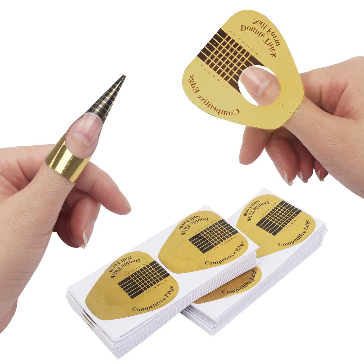 200 PCS Nail Forms for Builder Gel, AHIER 200 Count (Pack of 1), Gold