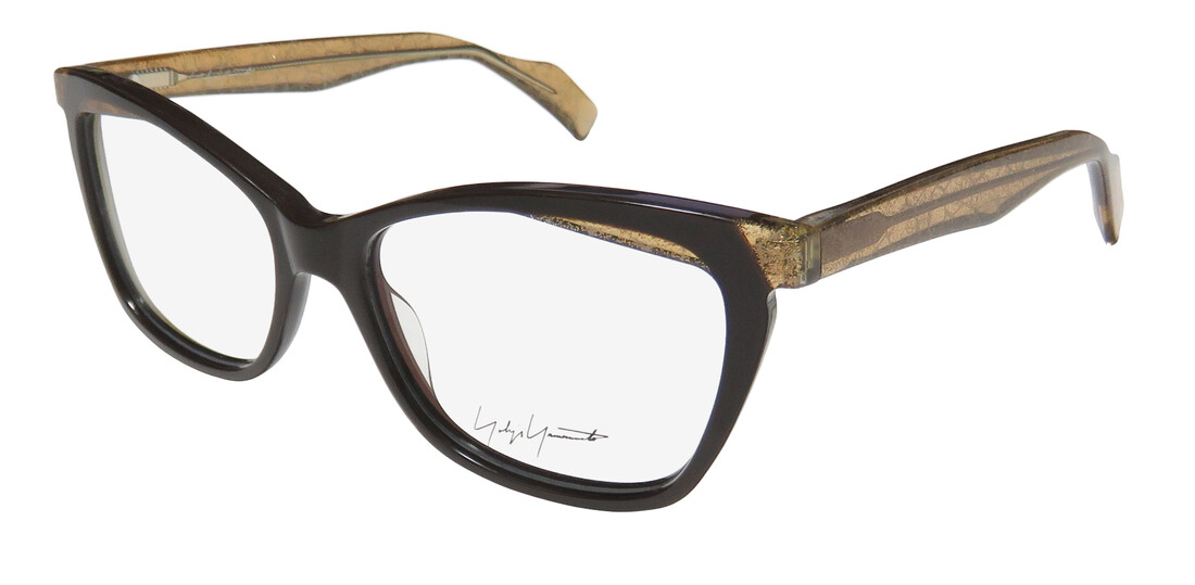 NEW YOHJI YAMAMOTO YY1033 GLASSES PLASTIC WOMENS CAT EYE 54-16-145 BROWN 180