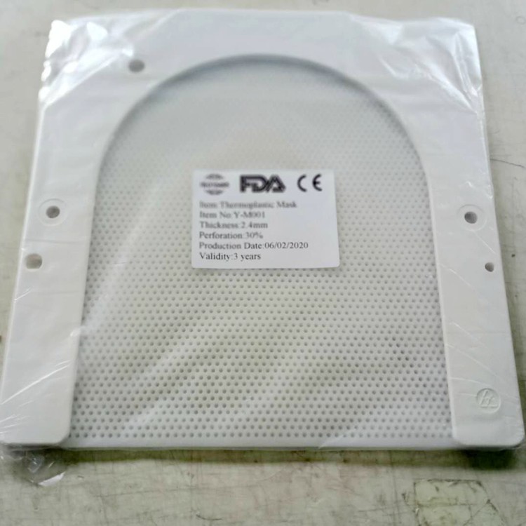 3.2mm white color 2pcs Thermoplastic radiotherapy mask oncology use head mask