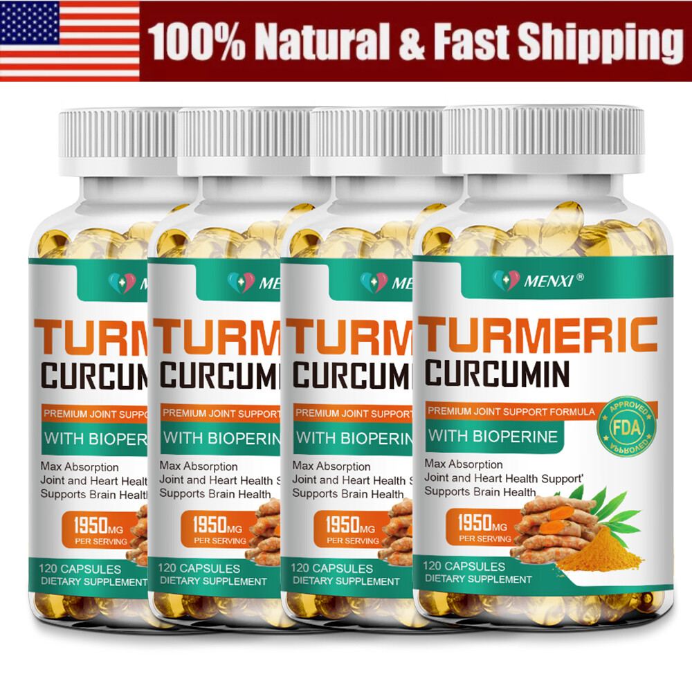 Turmeric Curcumin Max Strength 95% 1950mg with BioPerine Black Pepper Extract