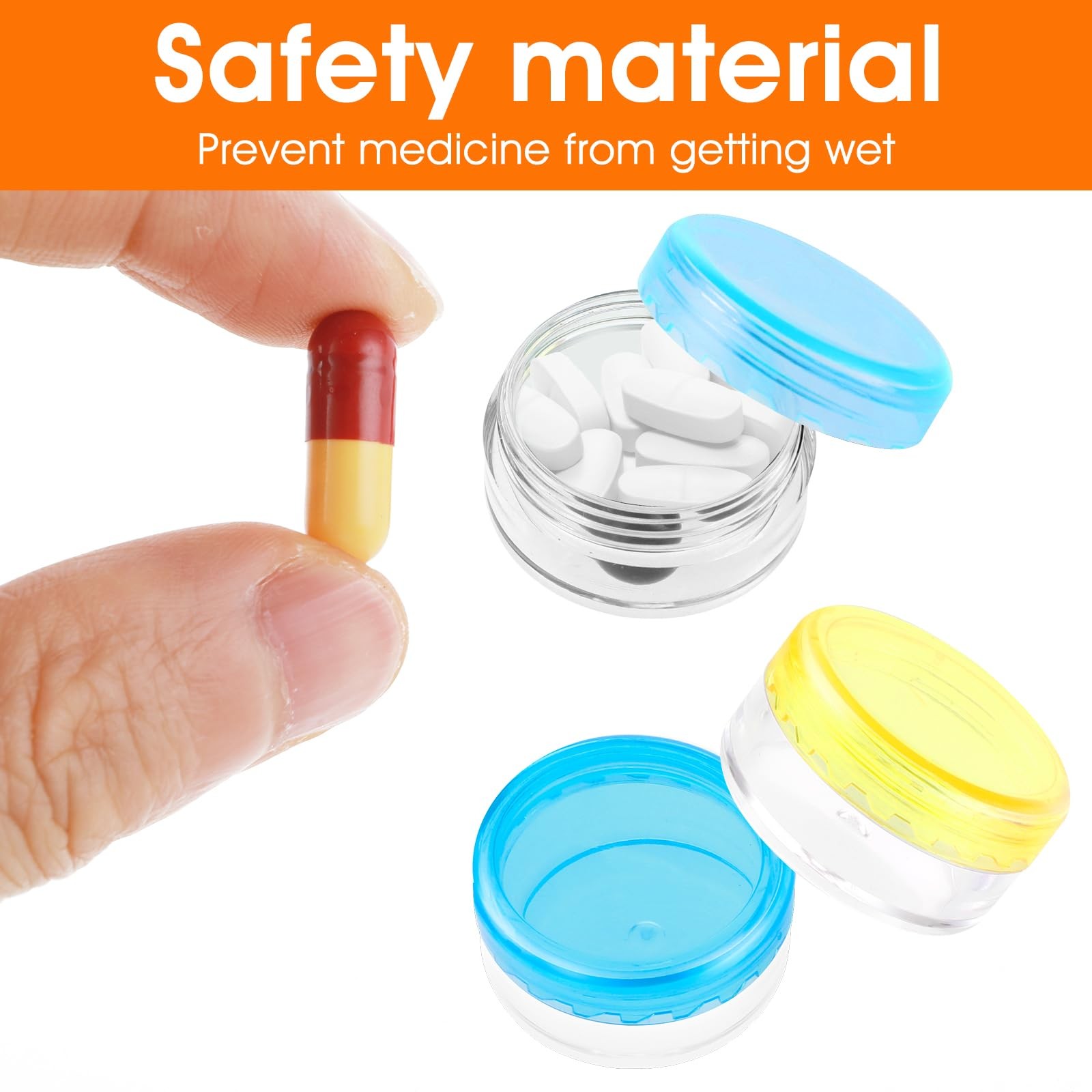 5 Pack Small Travel Pill Organizer Case Portable Mini Medicine Container