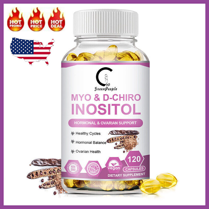 Myo-Inositol & D-Chiro Inositol Supplement Hormonal Balance Support 120 Capsules