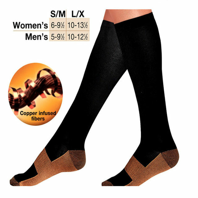 (3 Pairs) Compression Socks Hg Knee High Copper Mens / Womens S-XXL USA