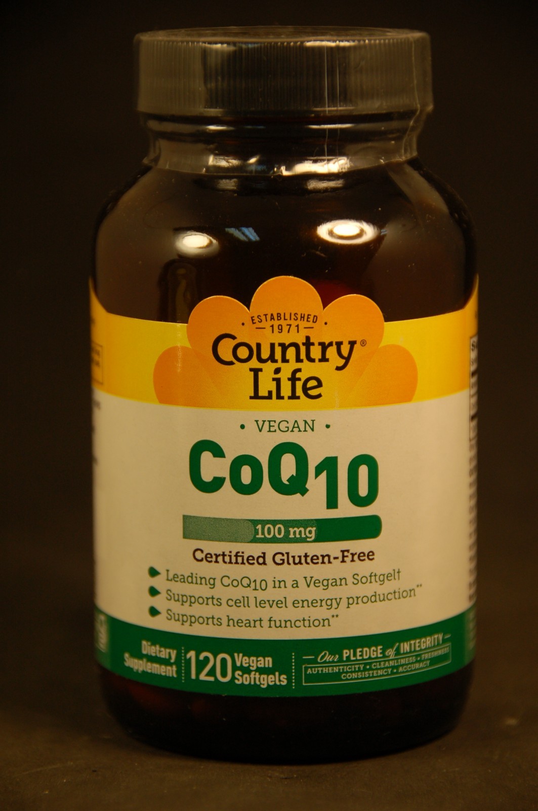 Country Life CoQ10 100 mg 120 Vegan Softgels Gluten-Free, GMP Quality Assured,