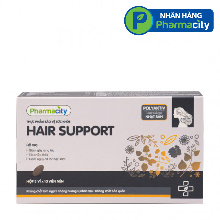 Pharmacity Hair Support 30 Tablets Hair Strength & Hair Loss Support Polyaktiv