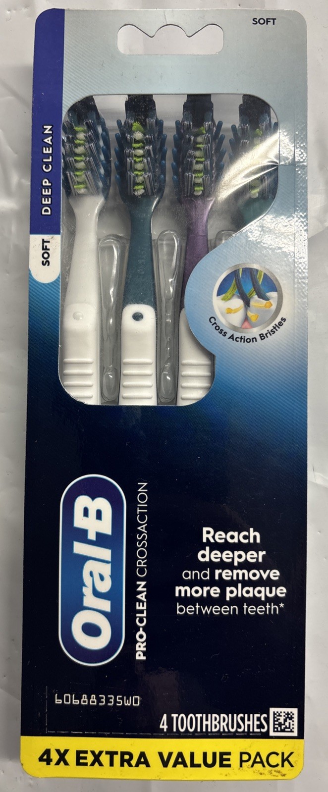 Oral-B Advance Pro-clean Crossaction Soft Toothbrush – 4 X Value Pack NIB