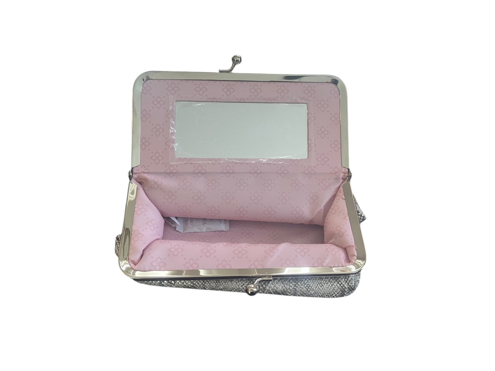 Makeup Train Case Cosmetic Bag Travel Snakeskin Makeup Bag, Cosmetic Case GRAY