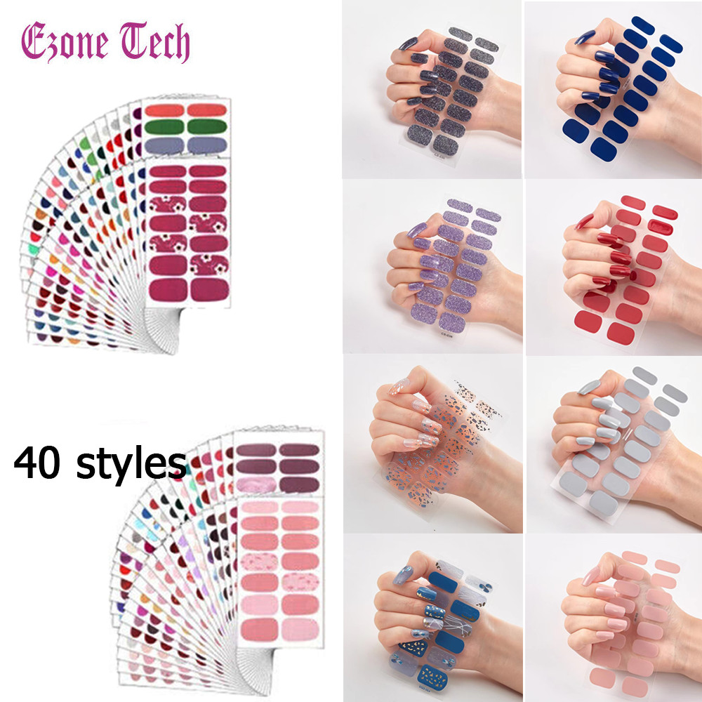 Full Size Nail Wraps Nail Polish Stickers Manicure Art Self Stick Decor 3D Decal