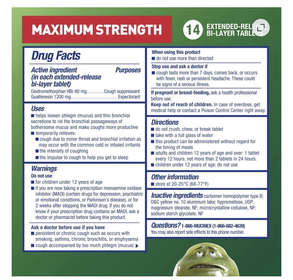 (4)Mucinex DM Maximum Strength 12 Hour Cough Relief 14 ER Tablets Exp 06/2028