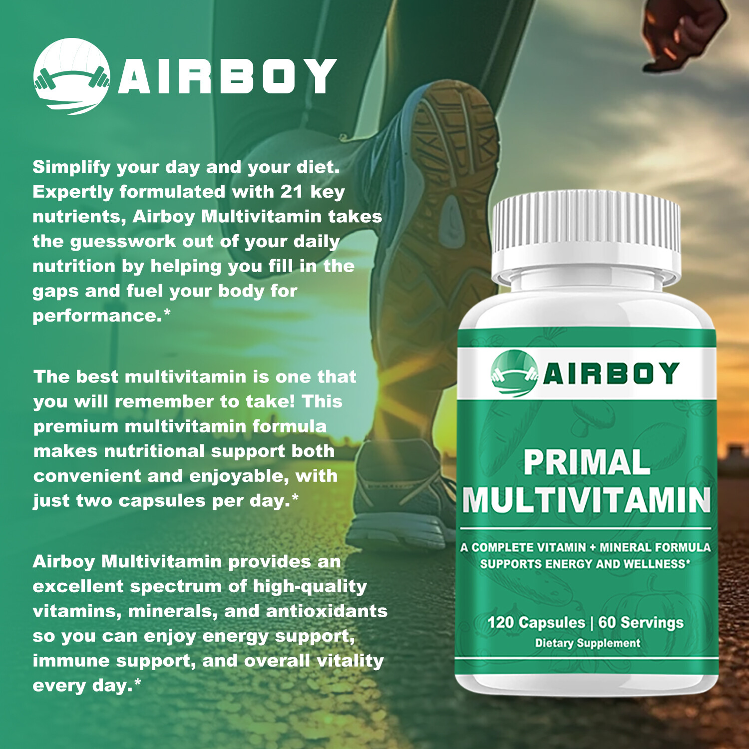 120pcs Primal Multivitamin-Multiminerals-Highest Potency,Support Energy & Health