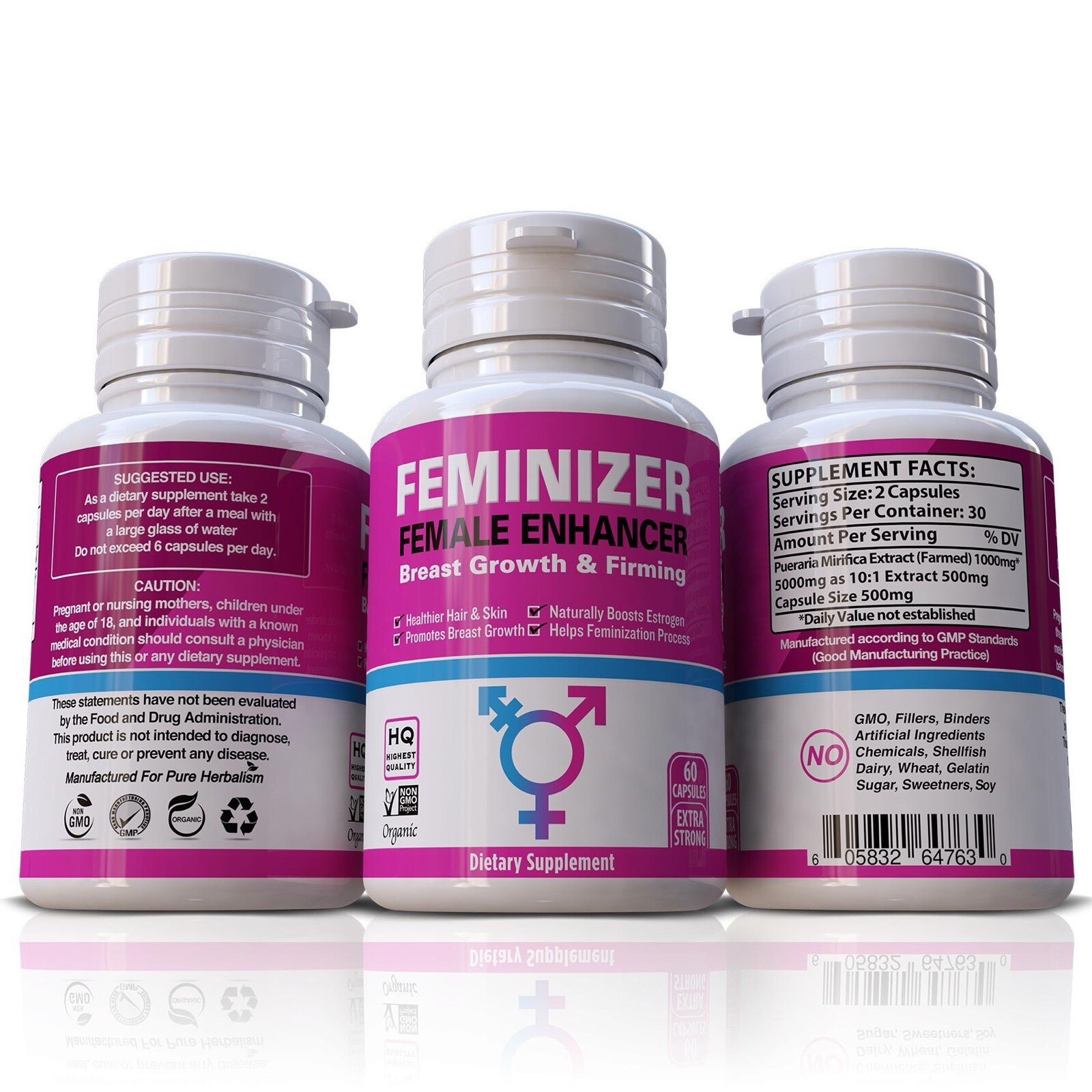 ORGANIC PURE PUERARIA MIRIFICA 1000mg Supplement Breast Growth Female 60 Pills