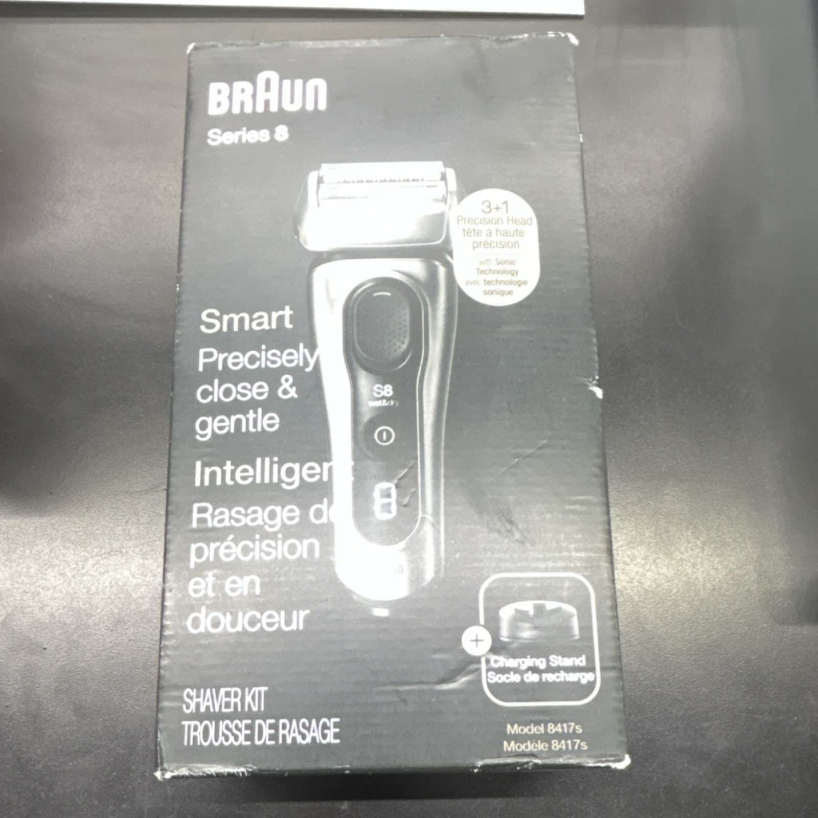 Braun Series 8 8417s Wet/Dry Rechargeable Foil Shaver Kit w/ Charging Stand