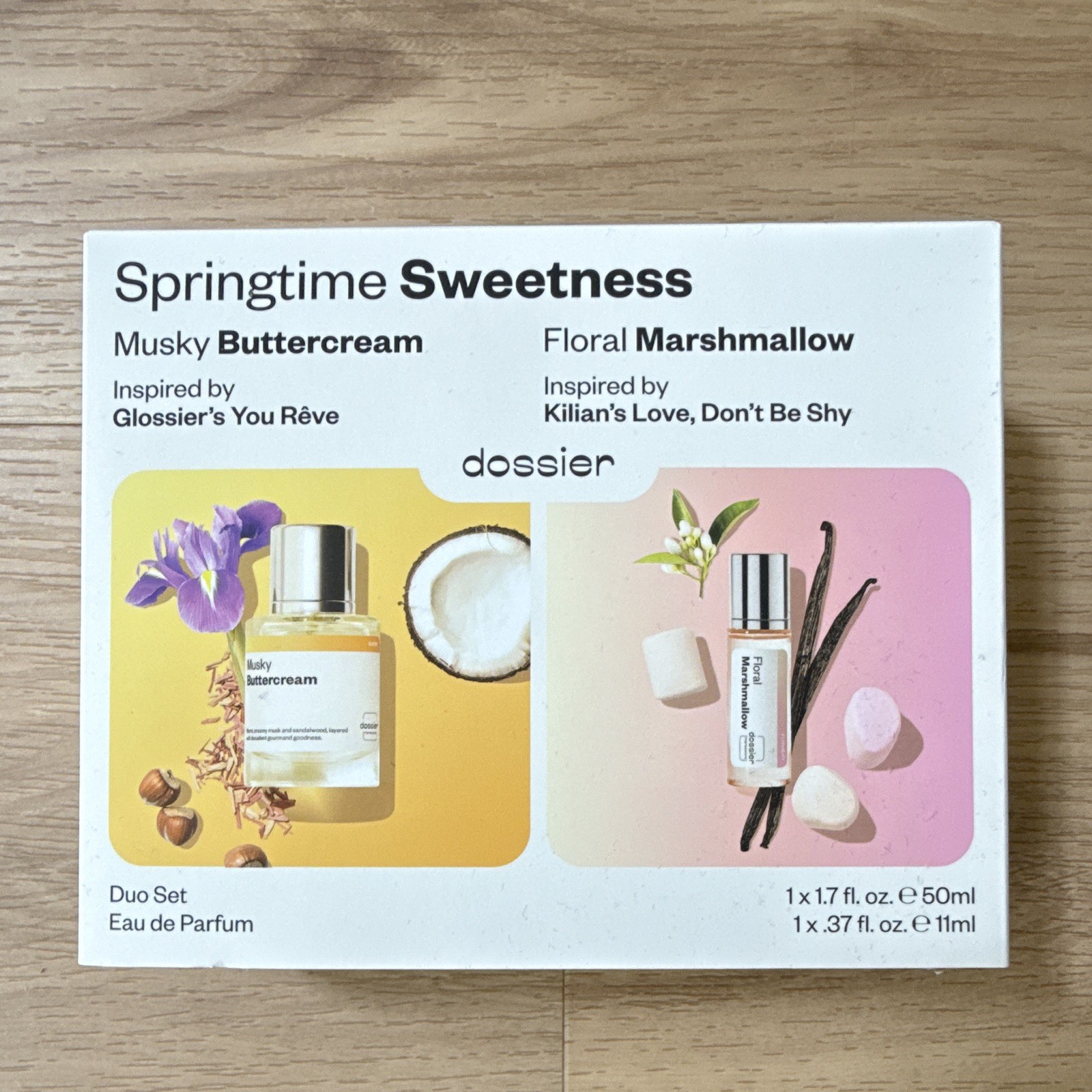 Dossier Springtime Sweetness Perfume Duo Set 2pc Buttercream Floral Marshmallow