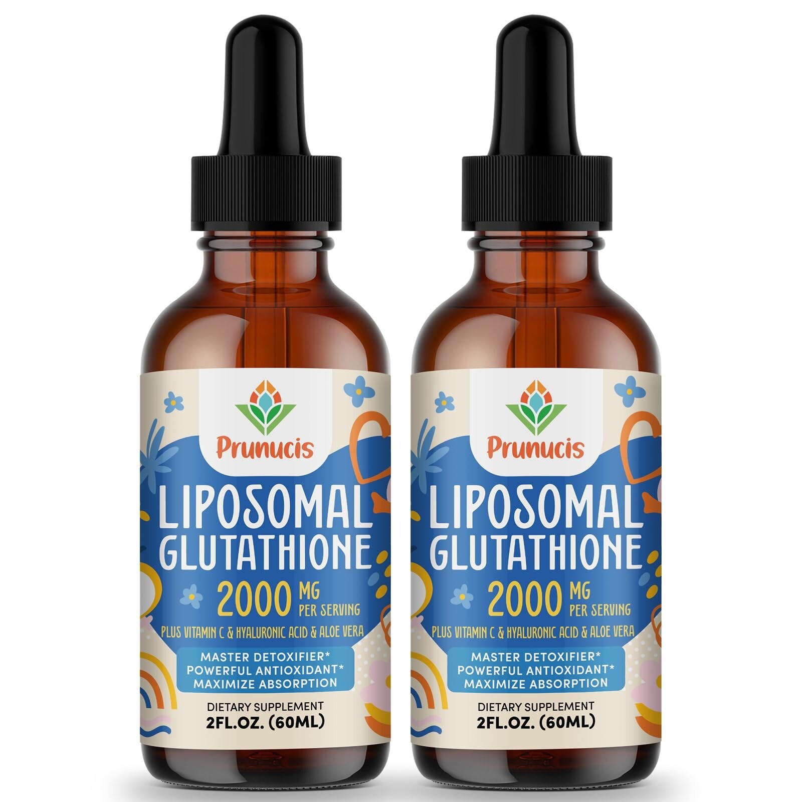 2000MG Liposomal Glutathione Liquid 98% Absorption (4.05 Fl Oz x 2)