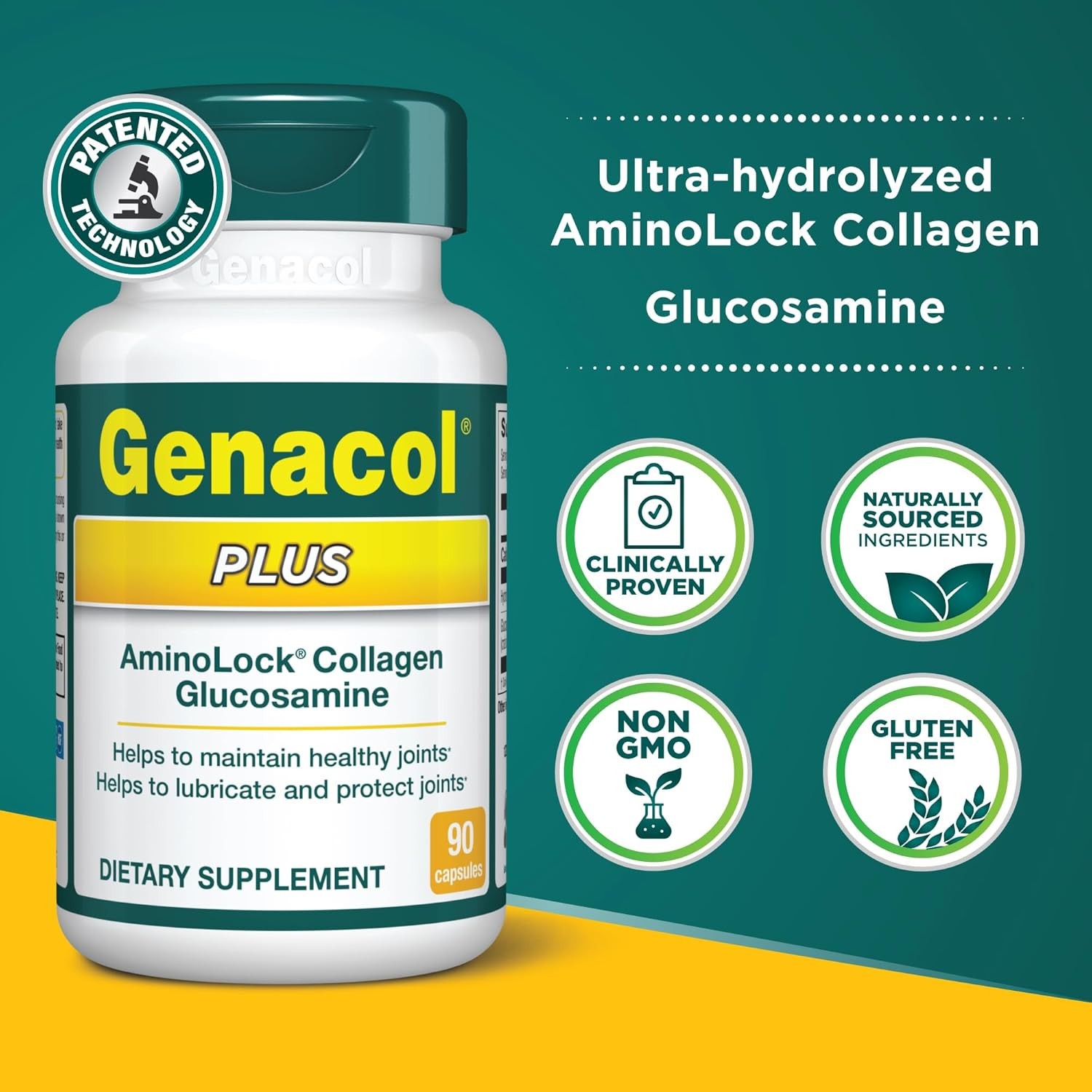 Genacol Plus Glucosamine & Collagen Joint Health Supplement 90 Capsules