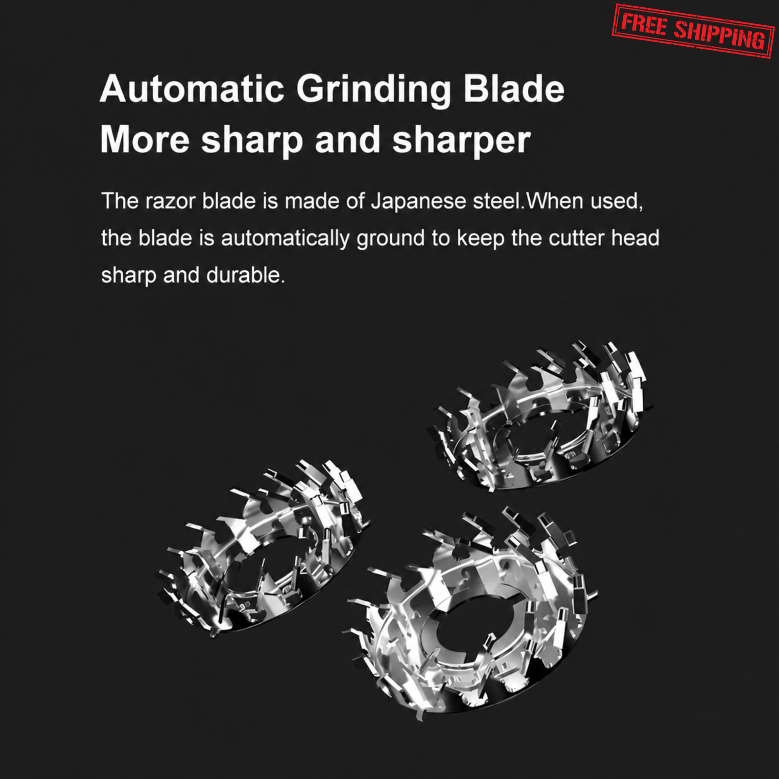 Men Cordless Electric Shaver 3D Floating Rotary Razor Beard Trimmer Type-C