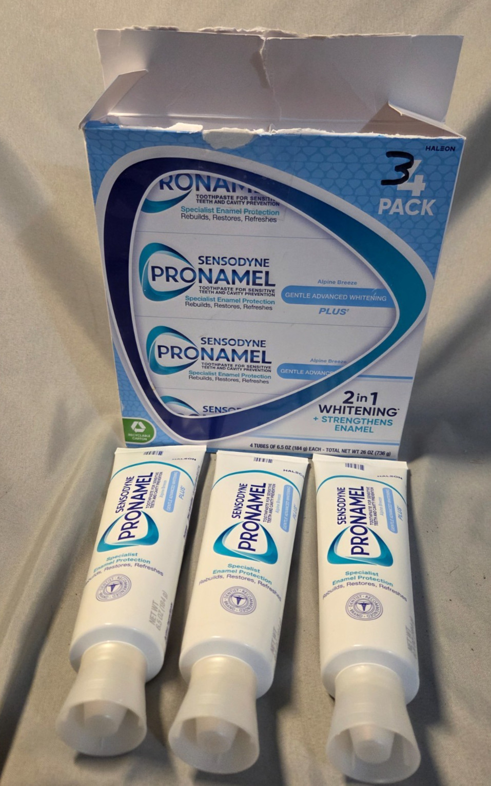 Sensodyne Pronamel Gentle Whitening Toothpaste 3-Pack, 6.5oz Each