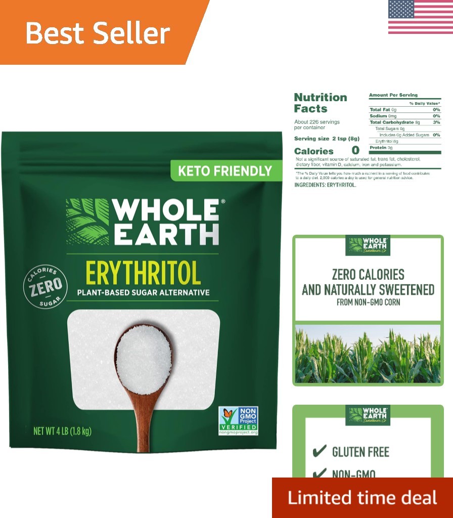 100% Erythritol Zero Calorie Sweetener – 64oz Plant-Based Sugar Alternative