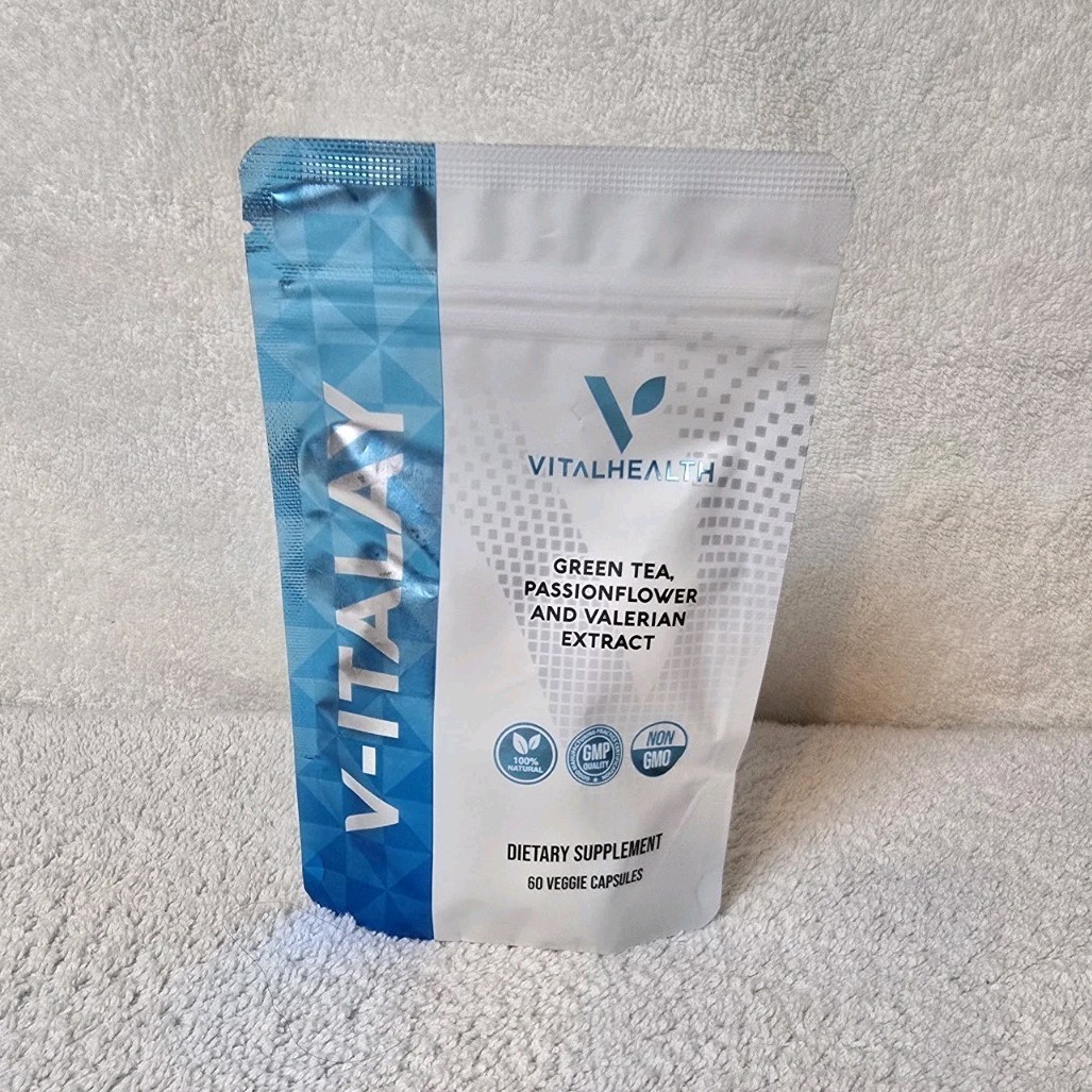VitalHealth Vitalay Green Tea Passionflower Valerian 60 Caps Non-GMO