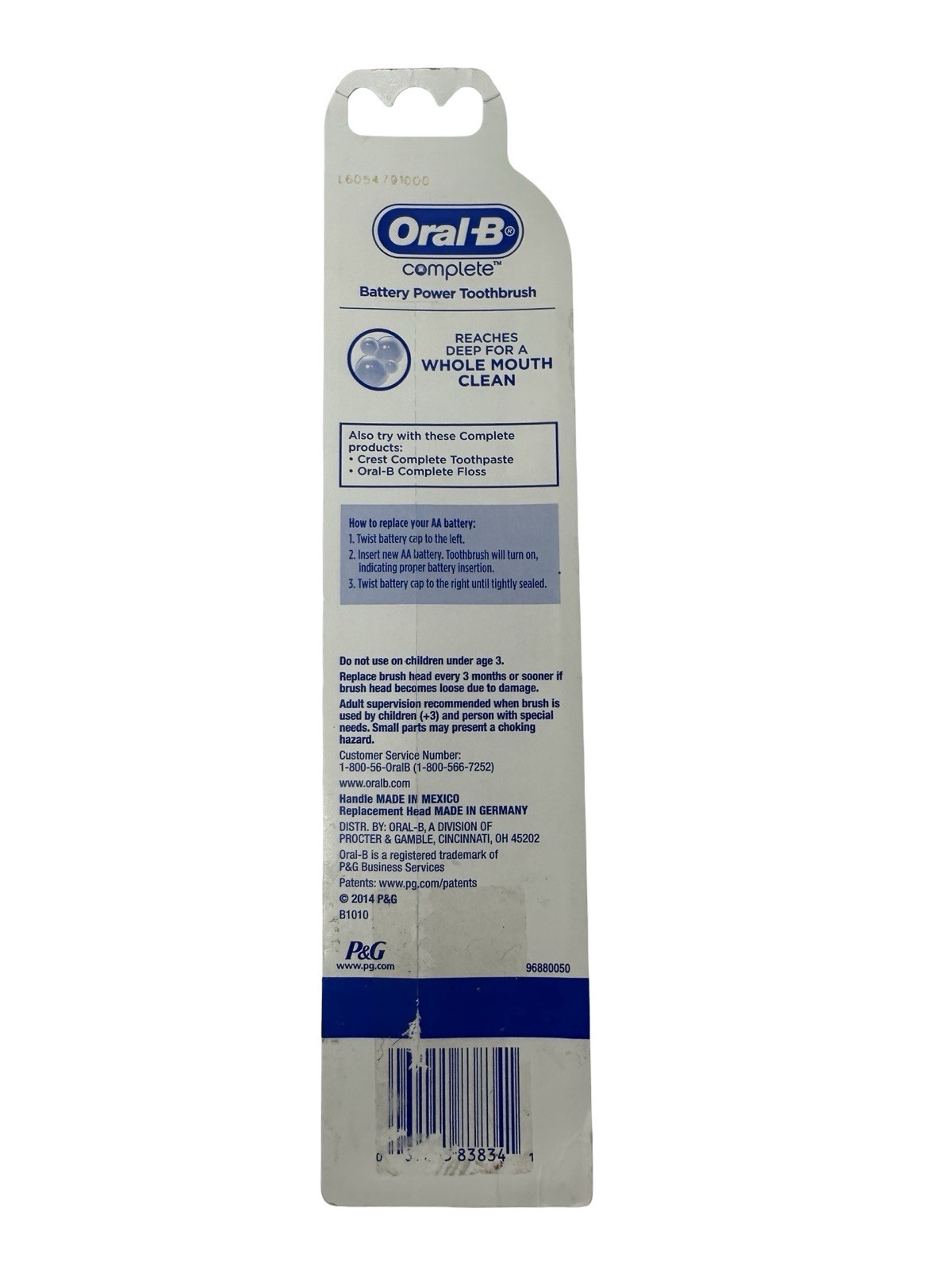 Oral-B Complete Battery Power Toothbrush Deep Clean NEW Battery Included