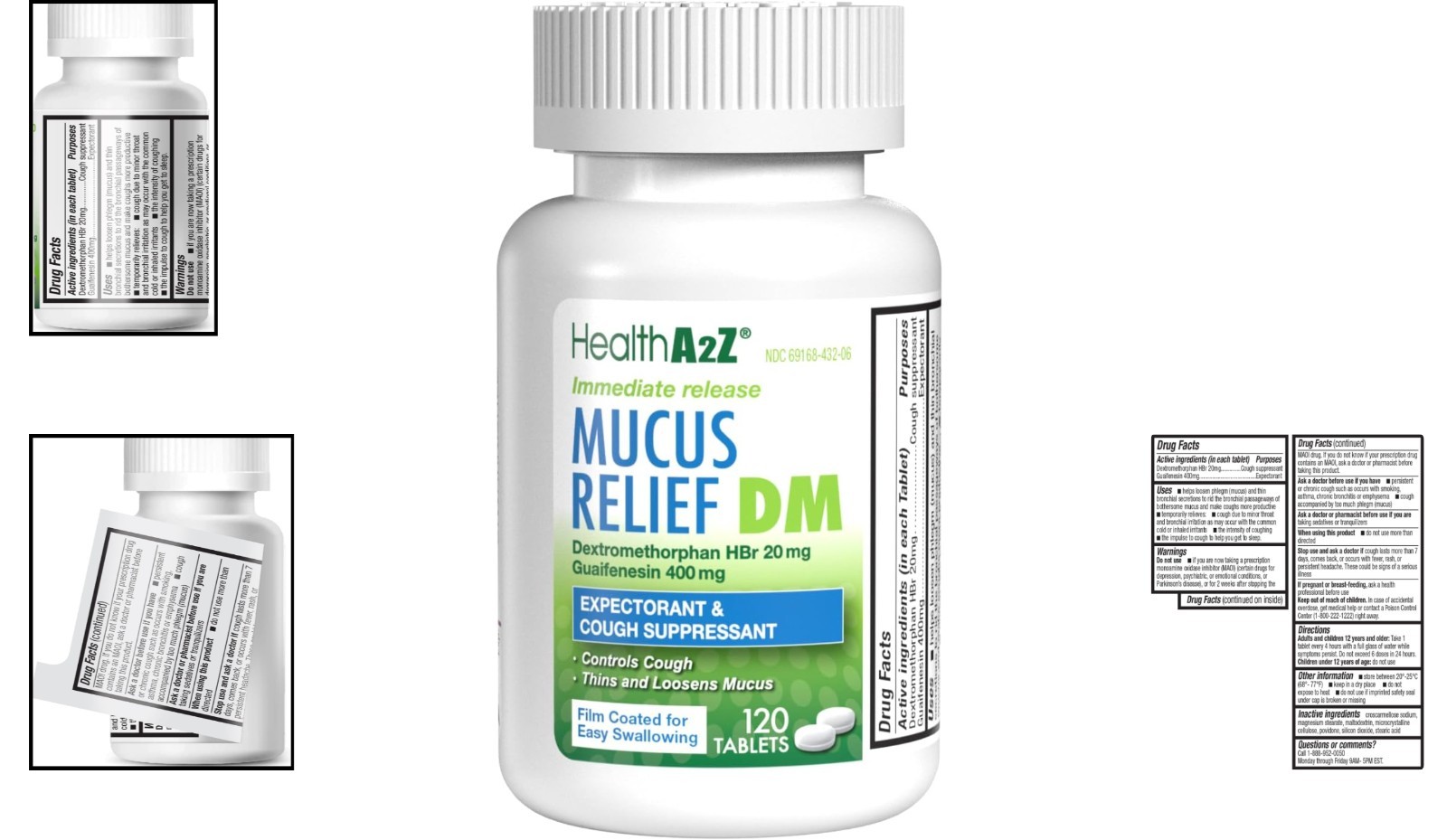 Mucus Relief DM – 120 Count | Fast-Acting Cough Relief with No Harmful Additives