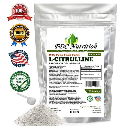 FDC NUTRITON PURE L-Citrulline (Base) Powder – (500 Grams)