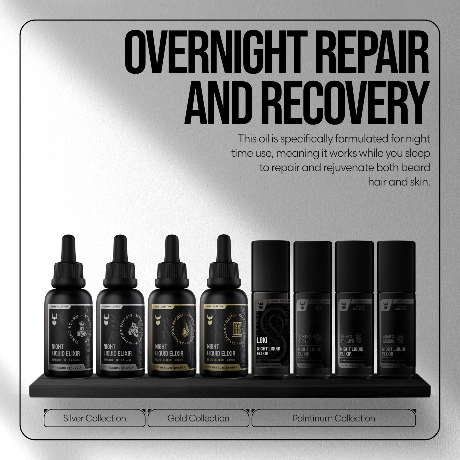 Beard Growth Oil Elixir – Softening & Moisturizing Night Formula for Men – 1 Fl